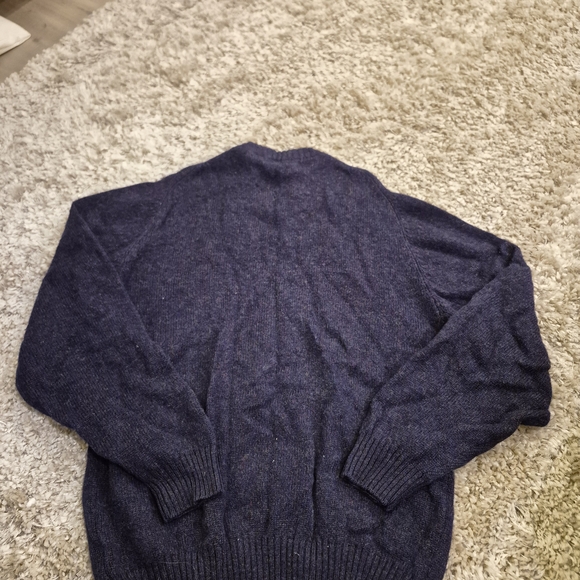 Vintage Eddie Bauer Men's Navy Chunky Crewneck Sweater Size L - Picture 5 of 5